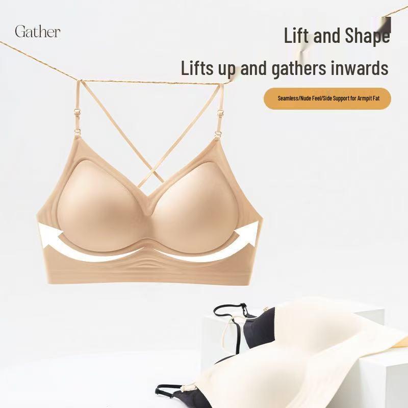 Seamless Wireless Jelly Bra with Breathable Thin Straps for Women's Back Support