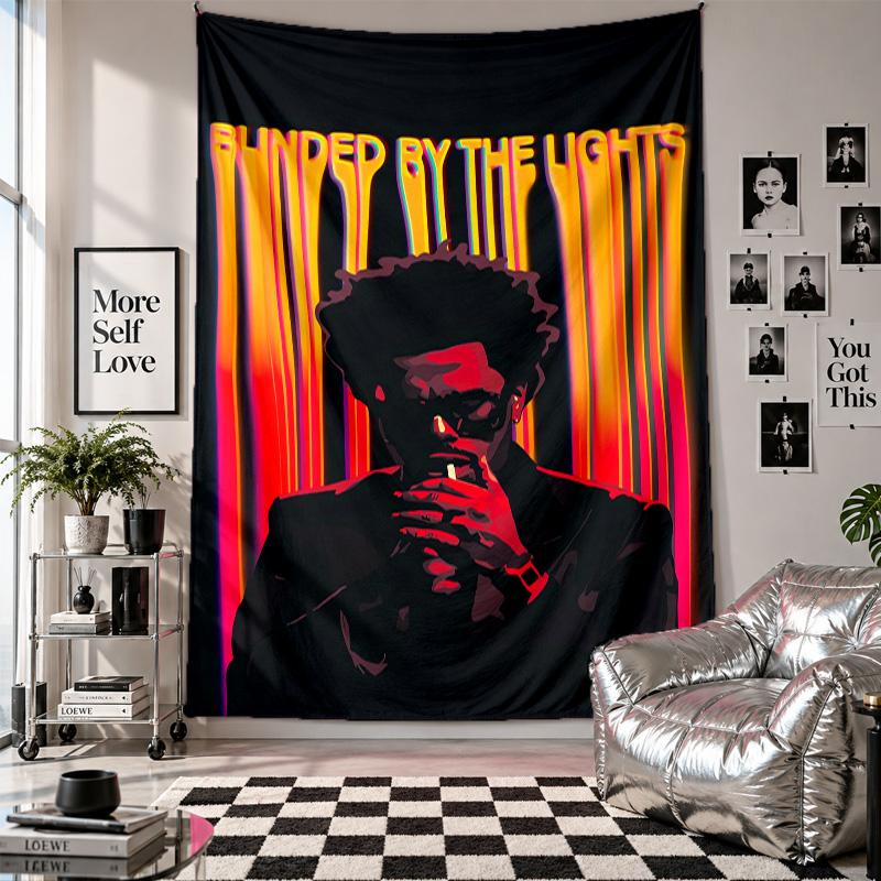 Wandbehang The Weeknd Kunst Hängendes Tuch Dekorative Hintergrundabdeckung für Raumdekoration