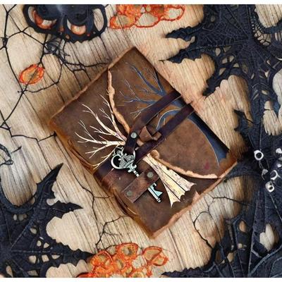 Handmade Leather Bound Vintage Journal Blank Spell Book of Shadows Antique Pages