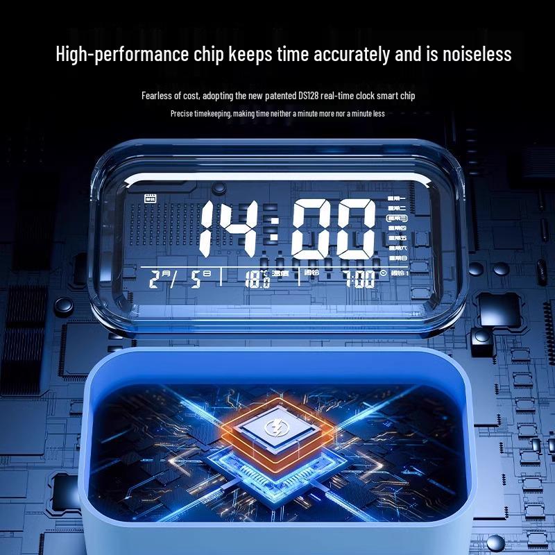 Multifunctional Smart Student Alarm Clock: Extra Loud, Silent, Rechargeable, with Temperature Display and Night Light