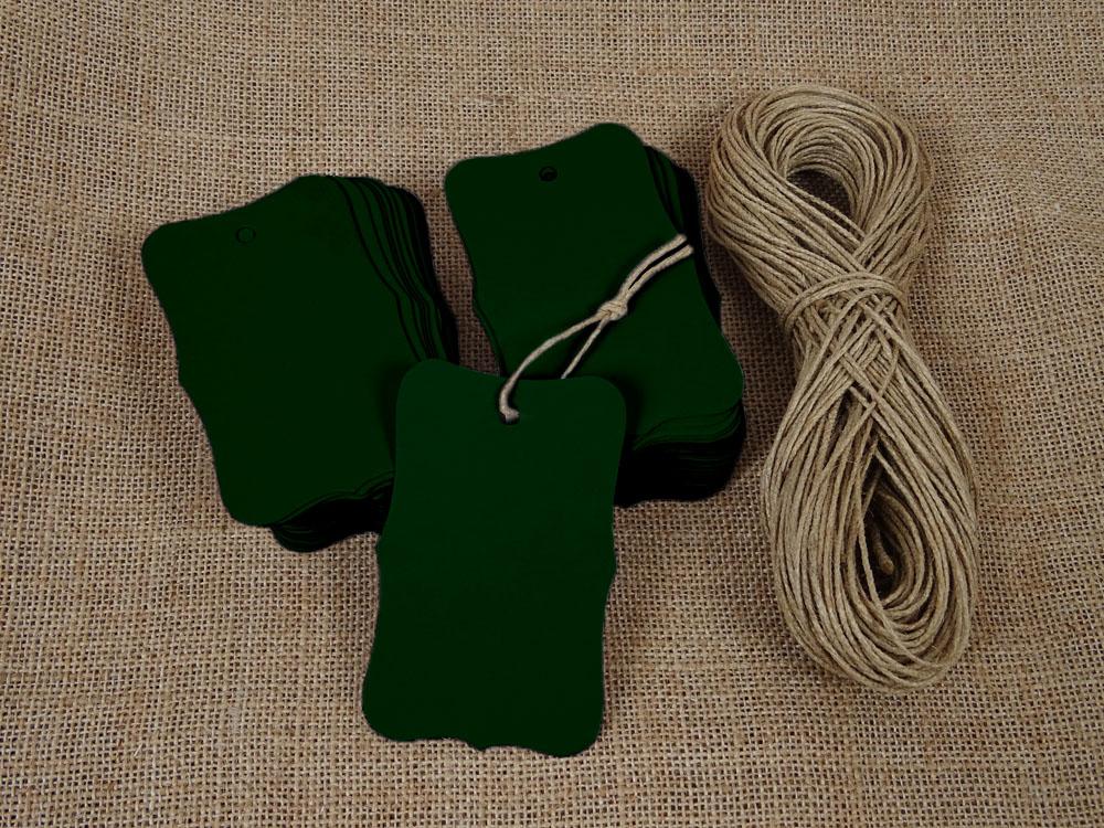 100 peças de etiquetas para pendurar lembrancinhas de casamento Bonbonniere, cartão de presente, formato retangular, com barbante de juta natural grátis