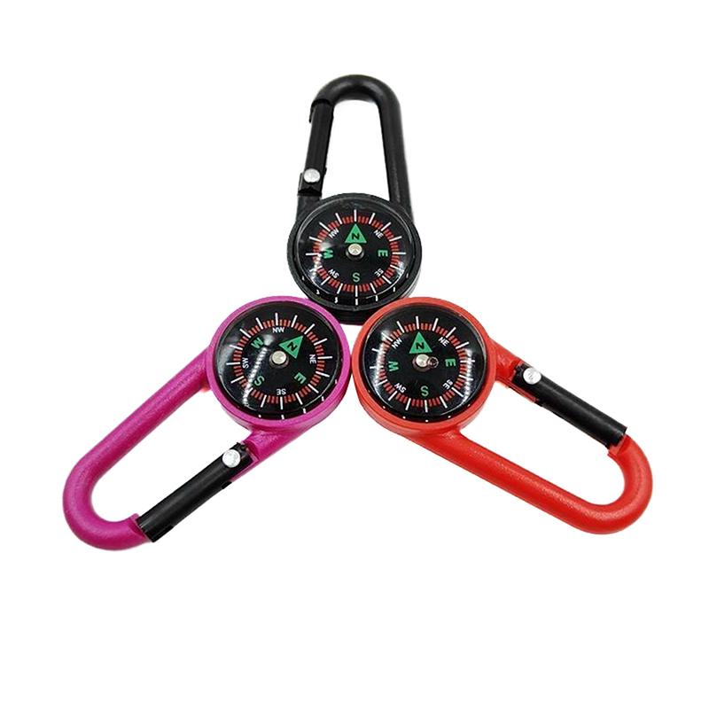 Mini Lightweight Compass, Portable Carabiner Keychain Compasses, Outdoor Camping Tool, Mountaineering Tourism Survival Equipment