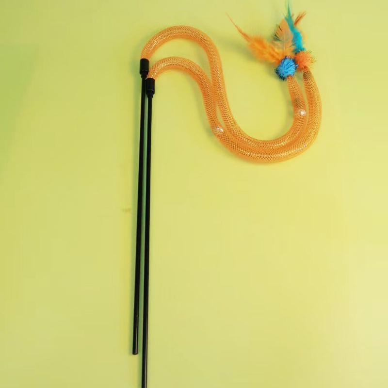 Elastic Net Tube Cat Toy, Hairball and Feather Self-entertainment and Boredom Cat Toys, Pet Supplies