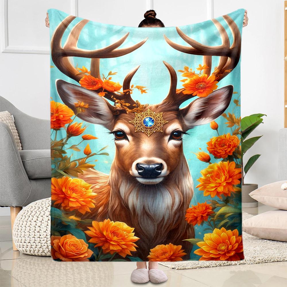 Magical Deer Fantasy Blanket,Suitable for sofas, offices, travel, living rooms, Gifts to relatives and friends, Blanket,Suitable for all seasons.