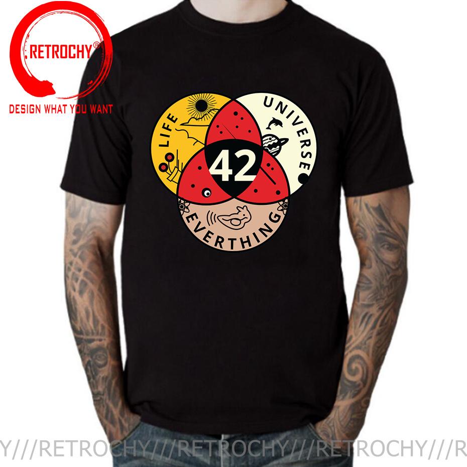 Men 42 The Answer To Life The Universe And Everything Douglas Adams T Shirt 100 Cotton Tops Crew Neck Tees Gift Idea TShirts