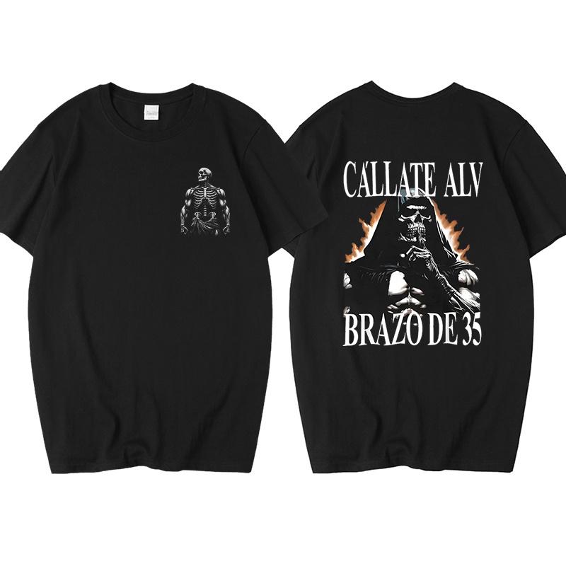 Funny Skeleton Calacas Chidas Gym Print Tshirts For Men Summer Short Sleeve Loose Cotton Tshirt Male Gym Oversized Tshirt Top