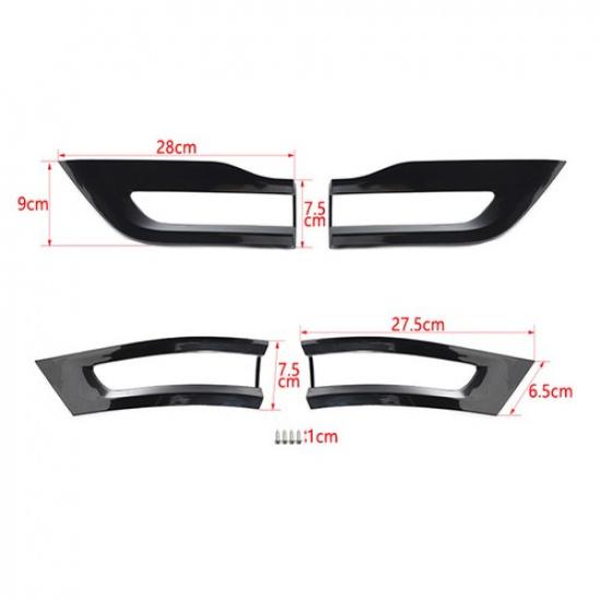 4 st Blanksvart Bakljusdekorationsram Kit för Jeep Grand Cherokee 2014+