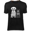 Halloween Skeleton Dog & Cat Line Art - Cute Minimalist Spooky Kawaii Cartoon