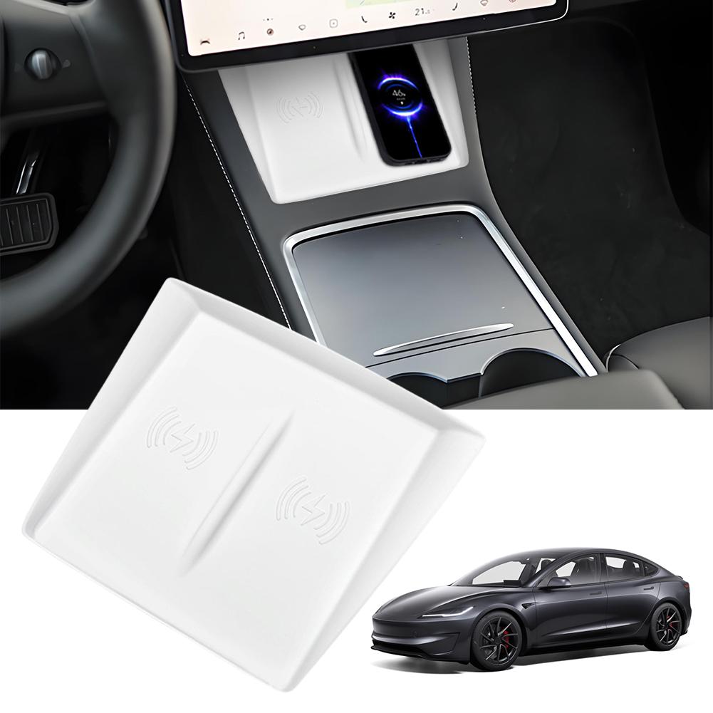 Wireless Charger Pad Silicone Mobile Phone Non-Slip Mat Scratch-Resistant Anti-Slip Charger Pad Cover for Tesla Model 3 Highland