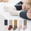 22 Autumn/Winter Combed Cotton Baby Socks - Mid-Calf, Loose Cuff, Color Block, High-Top, Comfortable Fit for Newborns