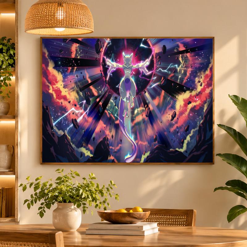 5D Diamond Painting Mewtwo DIY Full Drill Diamond Art Kit Home Decoration
