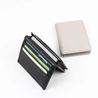 Porte-cartes de visite en cuir de vache véritable pour homme et femme, porte-cartes de crédit à deux volets, porte-monnaie tendance