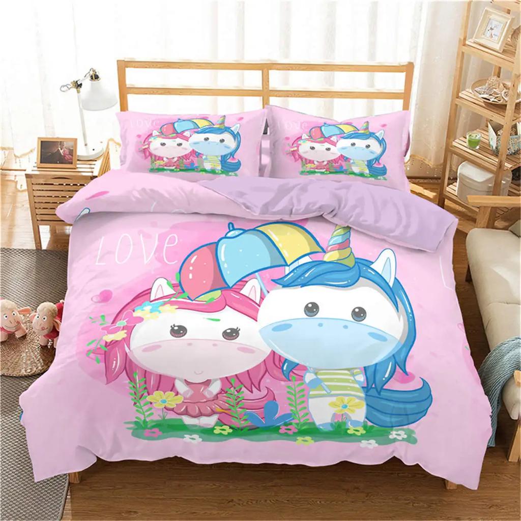 3D Print Elephant /unicorn/animal Twin Bedding Set 140x210cm Ropa De Cama Full Size Quilt Cover Sets For Beds Super Comfortable