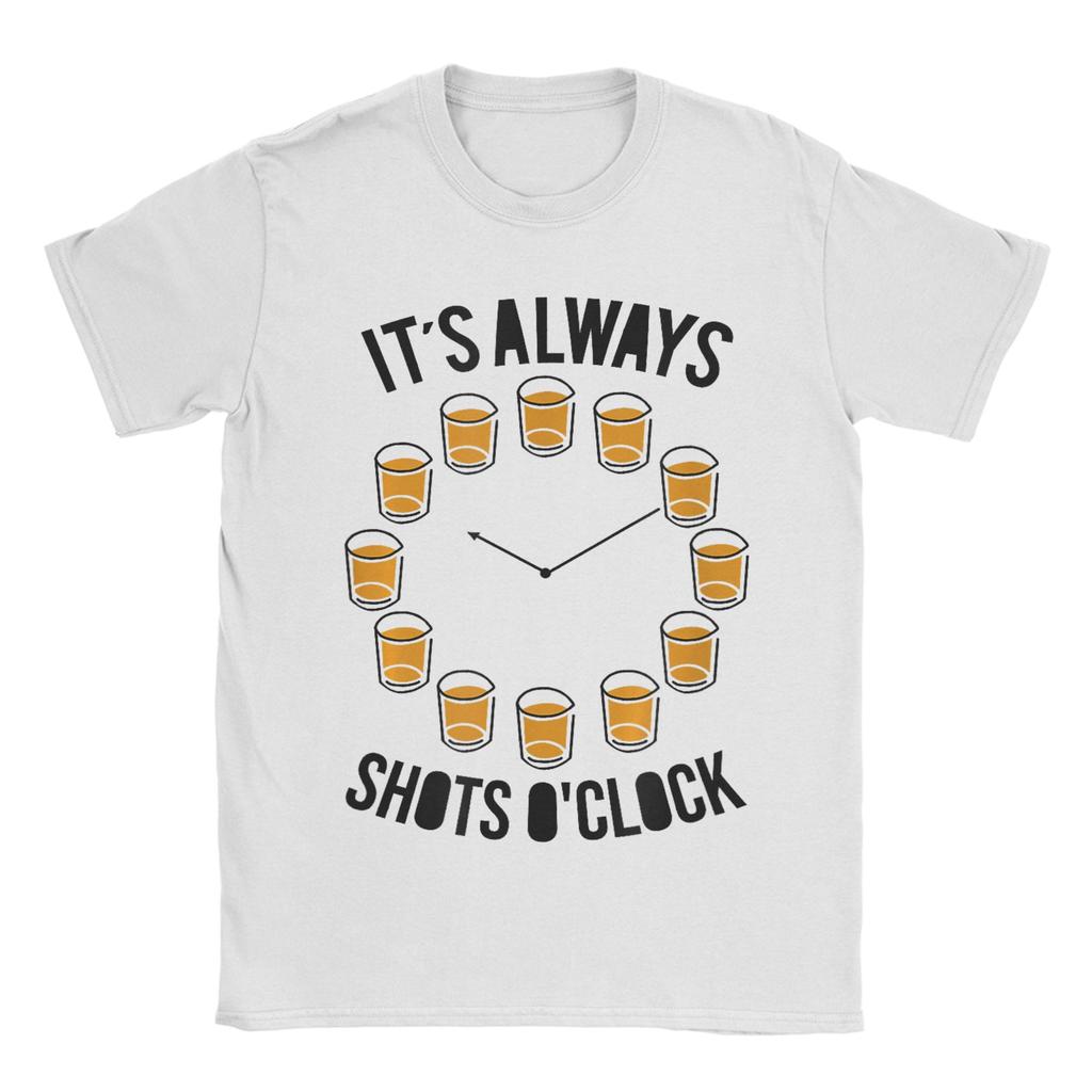 Funny It is Shot O Clock Somewhere Barhopping Drinking Party Tshirt Cotton Clothes Vintage O-neck