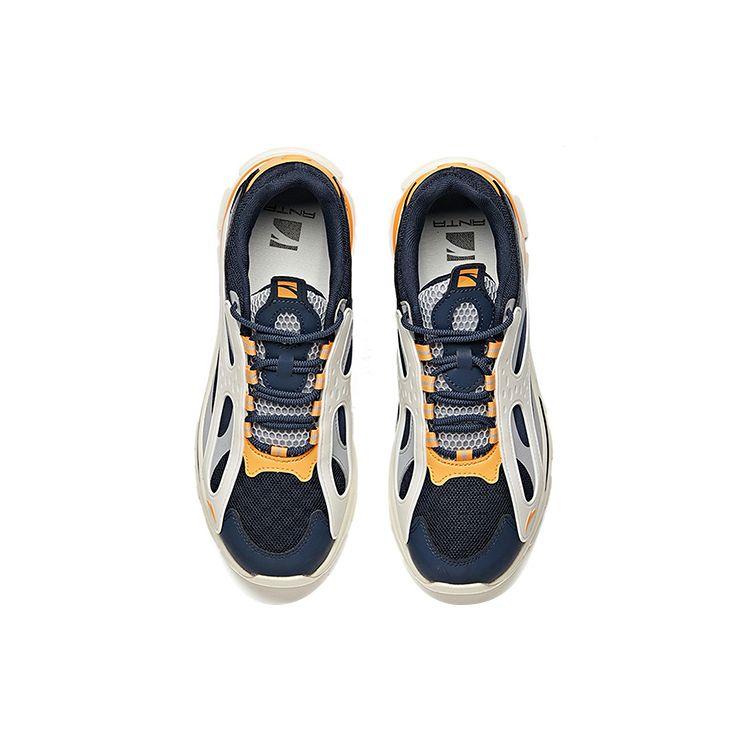 Anta Fashion Outdoor Shock Absorbing Non-Slip Wear-Resistant Breathable Low-Top Dad Shoes Men Sneaker Blue Gray White 112038899-3