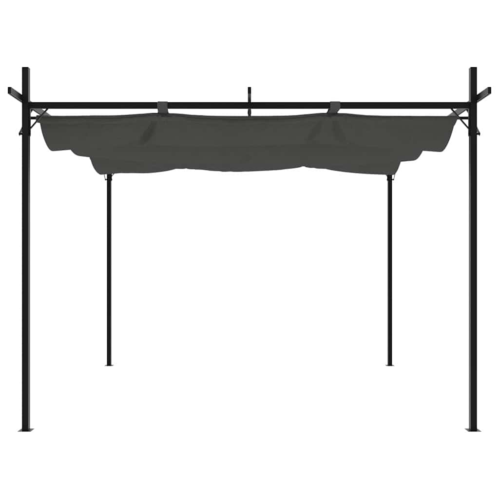 Vidaxl Pergola Ze Zwijanym Dachem, Antracytowa, 295X292X230 Cm