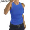 BITCED Summer Women's Ribbed O-1Neck Fitted Tank Top