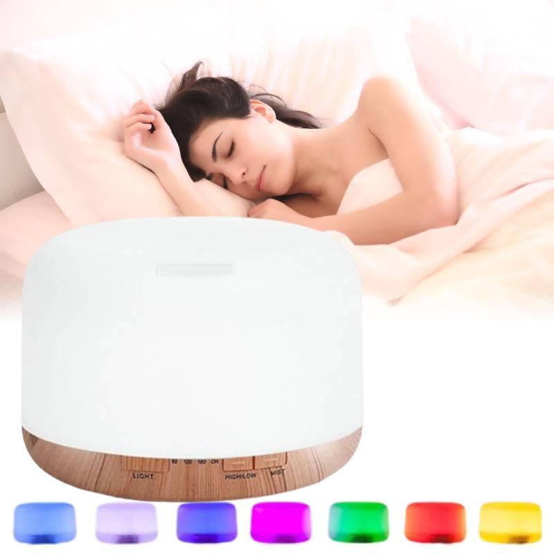 Ultra Quiet 500ml Ultrasonic Aroma Diffuser With Bluetooth Remote Control And Colorful Led Light For Home And Bedroom Use