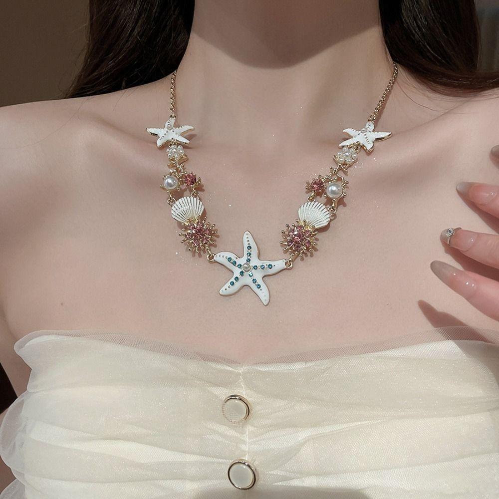 Sea Series Bohemian Shell Necklace Ornaments Starfish Beach Bracelet Shell Starfish Necklace  Daily