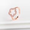 Luxury High Quality Zirconia Five Leaf Flower Opening Ring Adjustable Temperament for Woman Plum Blossom Jewelry Clover Gift