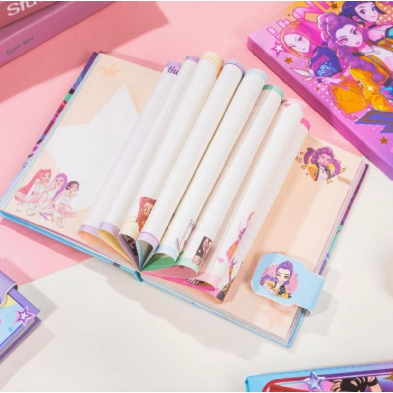 Heißes K-POP Dämonenjäger Mädchen-Girlgroup A5 Farbseite Magnetverschluss Notizbuch Tagebuch Farbiger Planer Buch geeignet zum Verschenken