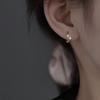 Star Ear Buckle Earrings Women'S Niche Design Sense Temperament Simple Lucky Tetragonal Star Earrings Tide