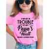European sizes Summer Fashion Girls' Short Sleeve T-Shirt "If We Get In Trouble" Letter Print Casual Versatile Top