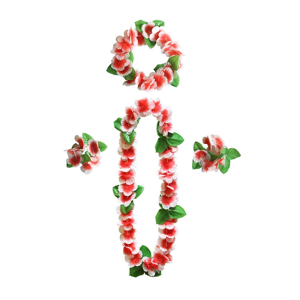 Hawaiian Leis Party Decorations, Hawaiian Flower Necklace Flowers Bracelets Headband, for Tropical Hawaiian Party Theme Beach Party