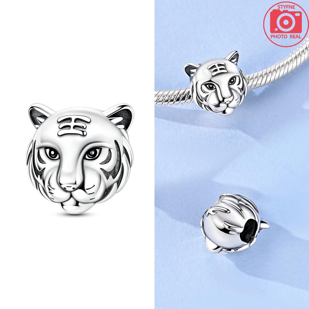 Animal Charms 925 Silver Antelope Tiger Lion Beads Fishbone Dinosaur Pendant Fit Bracelet Woman Fashion Jewelry Exquisite Gifts