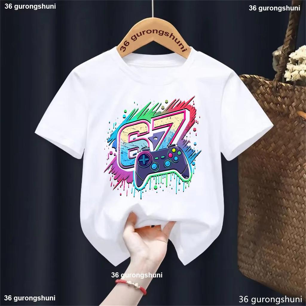 Kids 67 Themed Colorful Print TShirt Soft Cotton Fabric Breathable and Comfortable Ideal for Toddlers and Childrendf0208