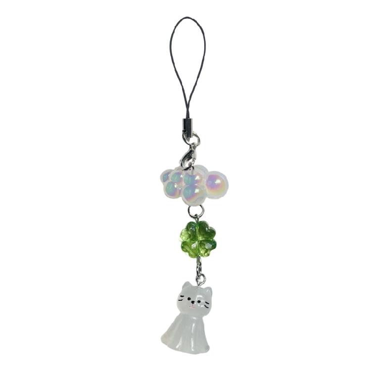 

Artistic 3D Cat Shape Floating On Cloud Phone Necklace Made Of Flexible Acrylic Perfect For Pet Lovers Accessories 1