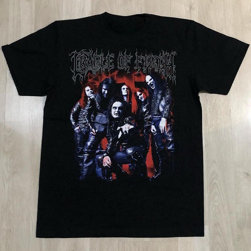 Cradle of Filth  Dark Metal Rock  Retro European Vintage Brand ShortSleeved TShirt
