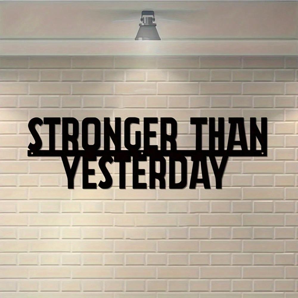 

Stronger Than Ever Metal Sign 1pc Home Gym Wall Art Inspirational Quote Decor Motivational Gift For Men Women TY6426