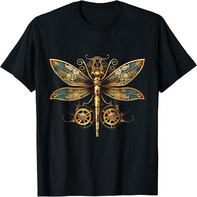 Dragonfly Steam Punk Insect Art Engineer Steampunk Dragonfly T-Shirt(1)