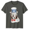 Patriotic Dog American Flag Hat Unisexs TShirt Pet Lovers Tee