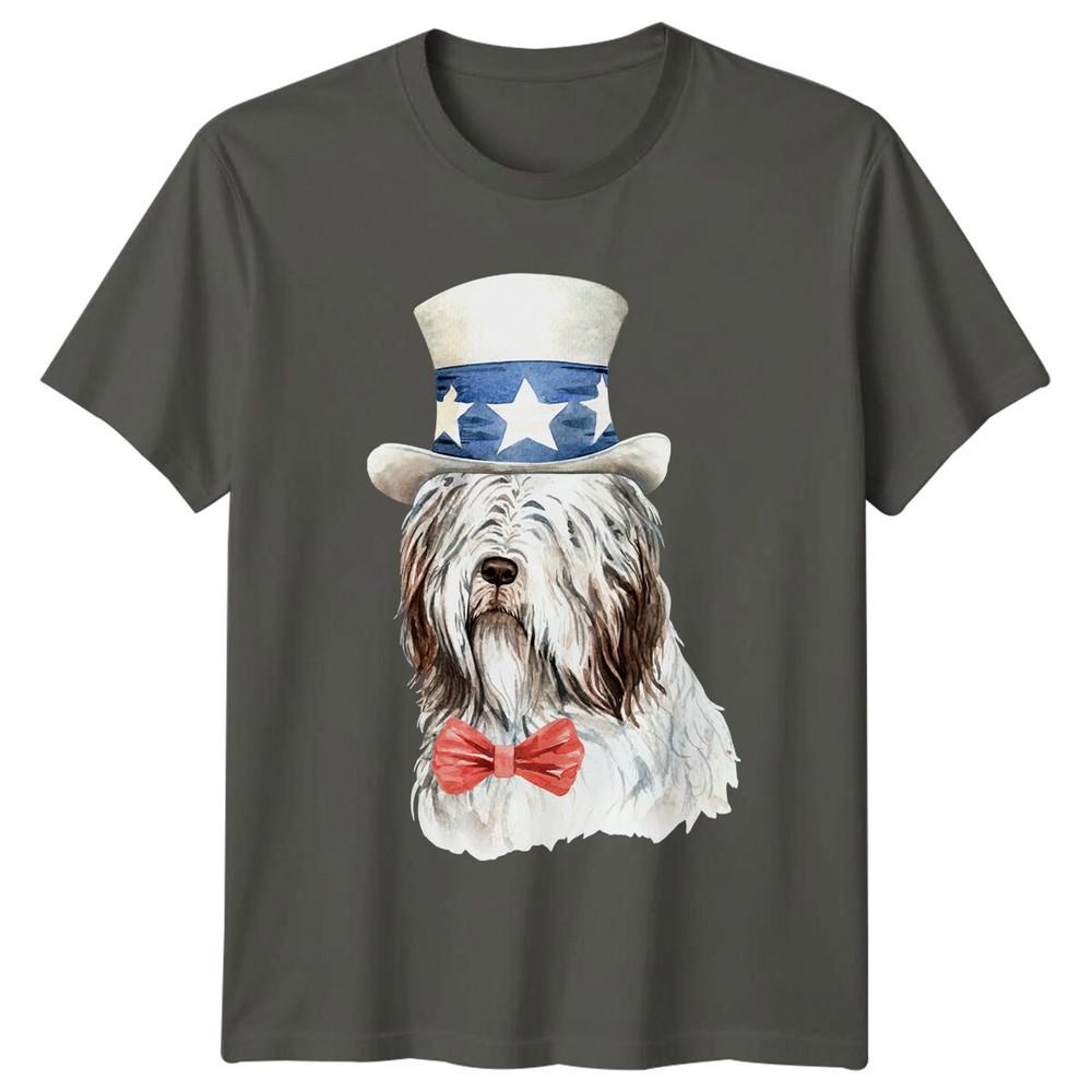 Patriotic Dog American Flag Hat Unisexs TShirt Pet Lovers Tee