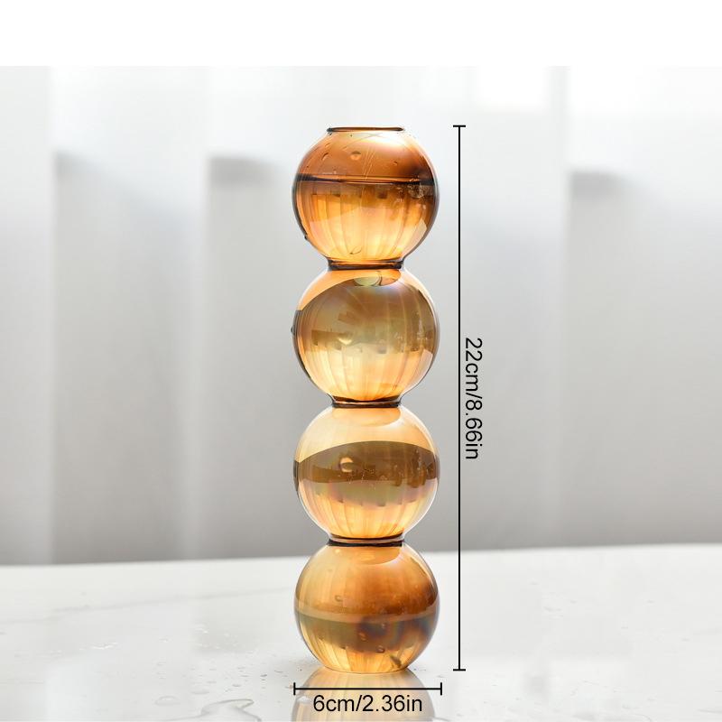 Glass Flower Arrangement Brown Multiple Styles Desktop Ornaments DIY Home Art Decorations