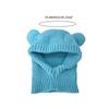 Adult Knit Balaclava Elastic Windproof Neck Warmer Scarf with Cute Bear Ear Shape Winter Christmas Cosplay Party Hat