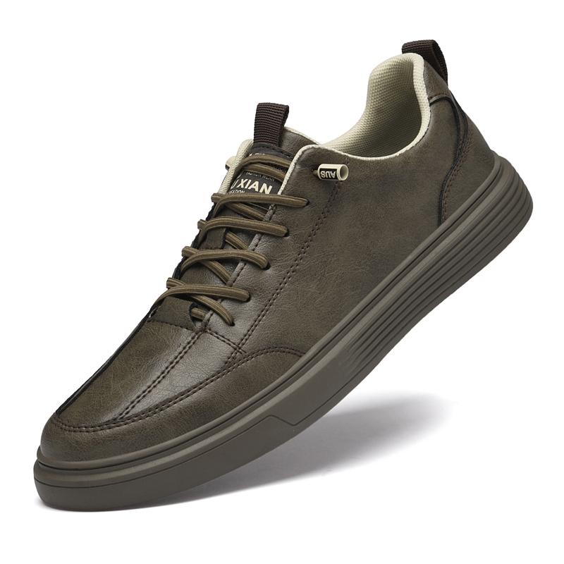 

Дышащие универсальные кроссовки, новые модные прогулочные туфли, мужская обувь ручной работы для отдыха на открытом воздухе, обувь из натуральной кожи для мужчин, повседневная обувь 45 хаки