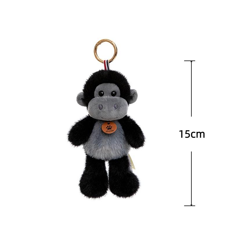 15cm Pet Series Plush Toys Monkey Rhinoceros Panda Chimpanzee Pendant Keychain Stuffed Doll Backpack Pendant Birthday Gifts