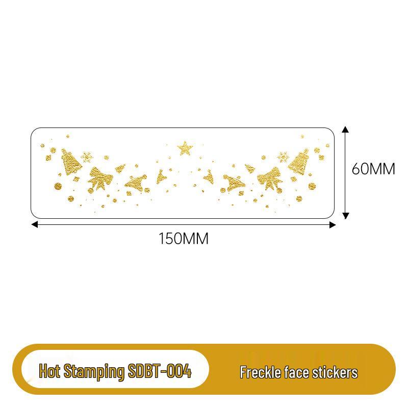 Gold & Silver Glitter Waterproof Christmas Freckle Tattoo Stickers for Party Makeup