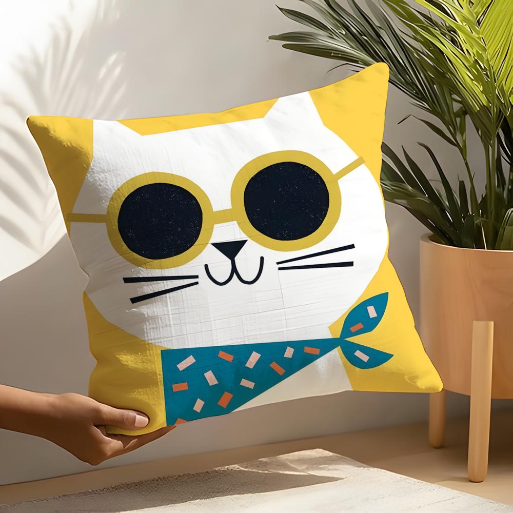 Funny And Surprising Cat Patterns Pillow Case Home Living Room Decoration Linen Pillowcover Pillow Cases Cushion Cover