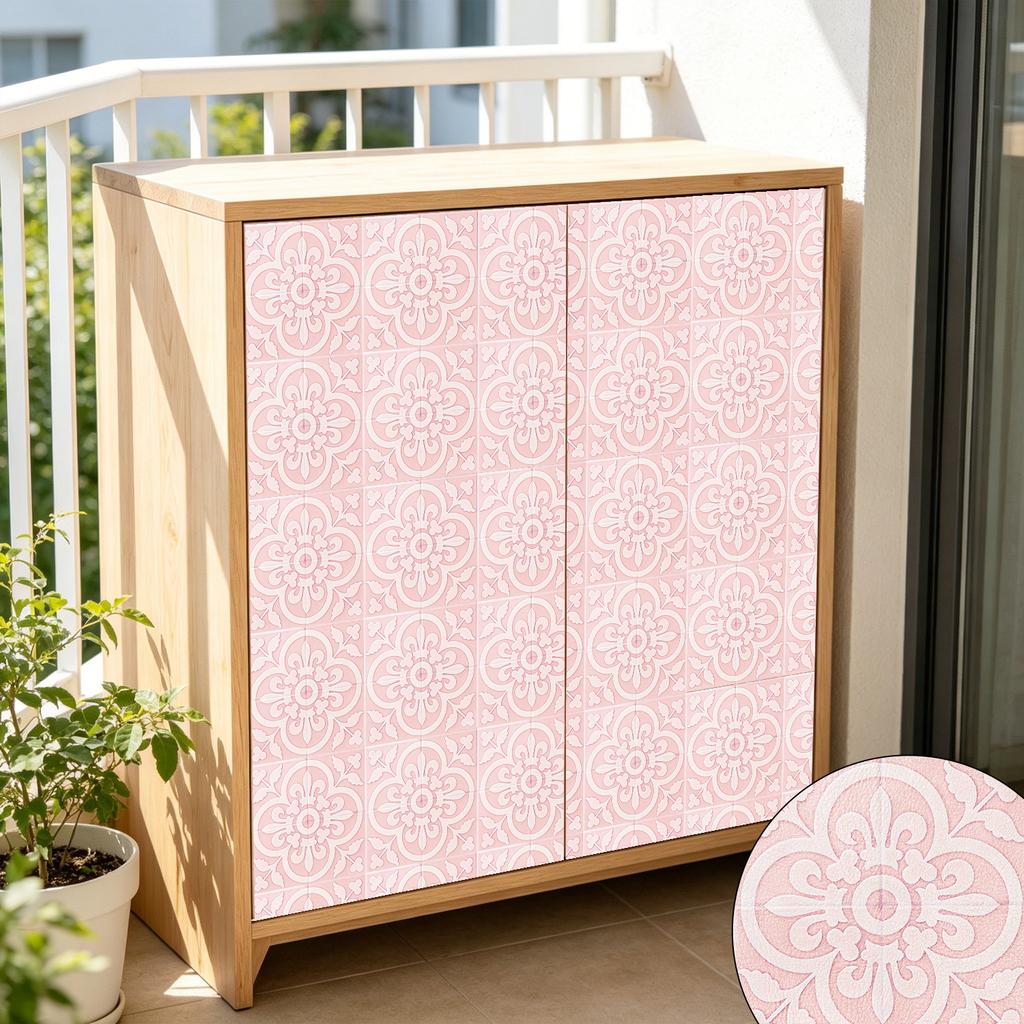 10 Stück Bohemian Retro Fliesenaufkleber mit Blumenmuster Lederstruktur Selbstklebende Wandaufkleber Küchenrückwand Waschbecken Tisch Haus DIY Renovierung