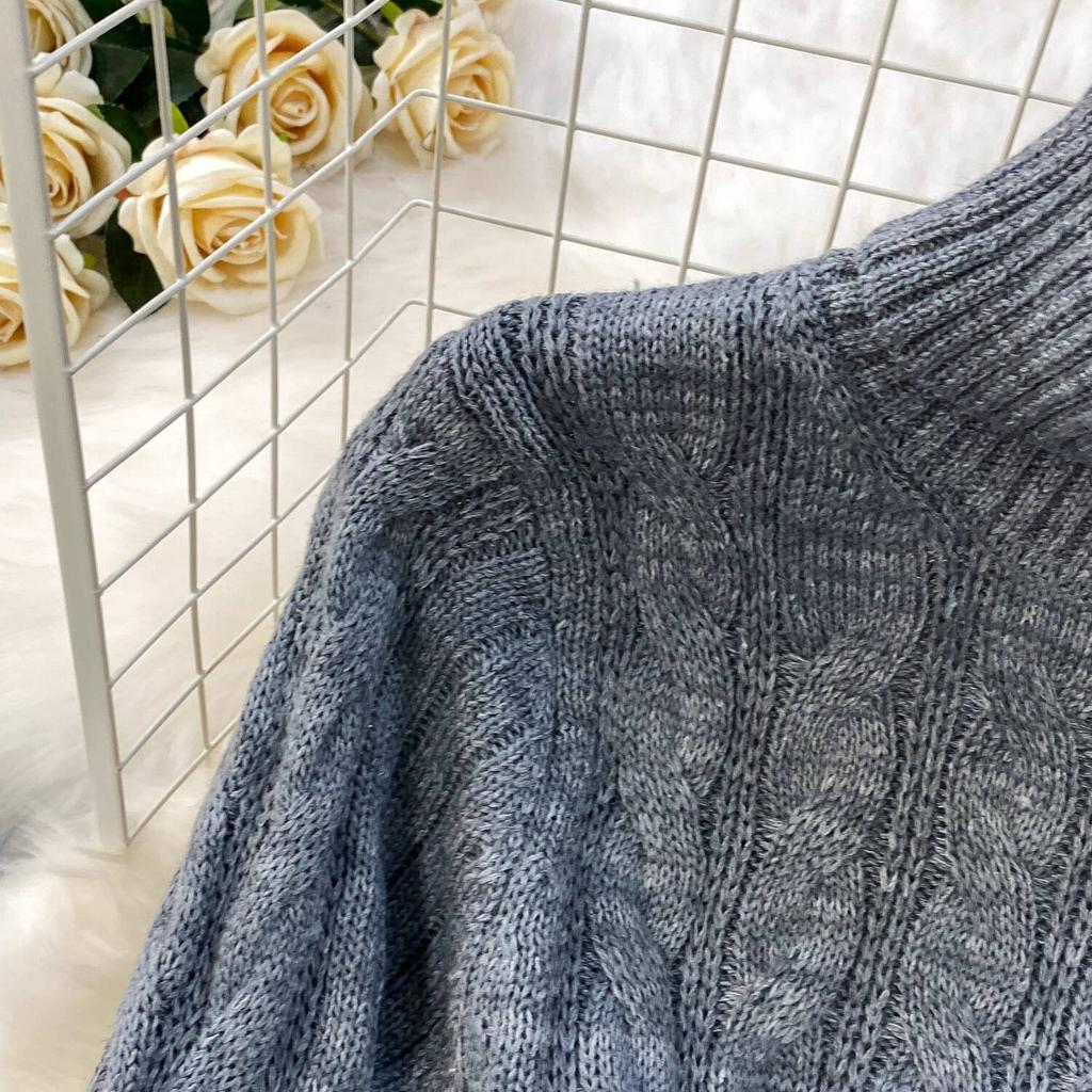 Gray Fashion Turtleneck Sweater Dress For Women New Autumn Winter Chic Long Sleeves A-Line Pullover Loose Knitted Dresses