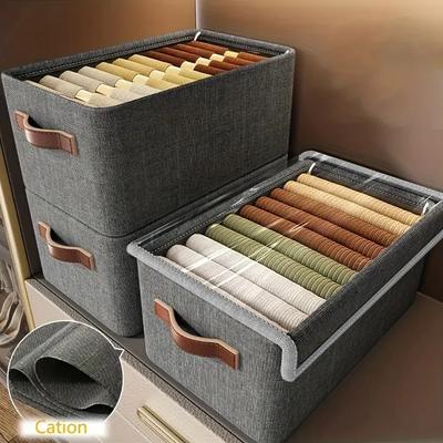 1 Stück kationischer Kleiderschrank-Organizer mit Deckel, staubdichte Kleideraufbewahrung, Haushalts-Schlafsaal-Aufbewahrungsschrank, Lagerung