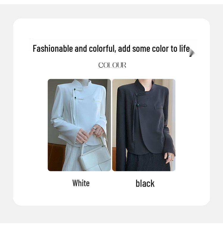 2024 Early Spring Chinese Style Silk Satin Petite Suit Jacket