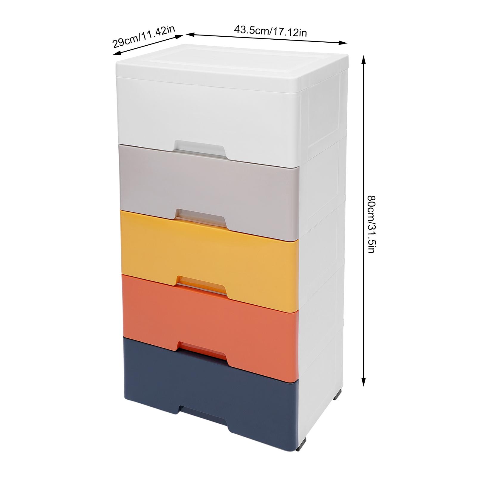 

Plastic Drawers,Storage Cabinet with 5 Drawers,Closet Drawers Tall Standing Dresser Bedside Furniture & Night Stand End Table білий