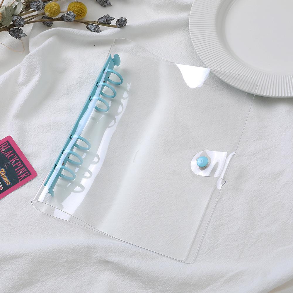 Japanese A5/A6 Transparent 6-Hole Binder Notebook with Snap Button Cover