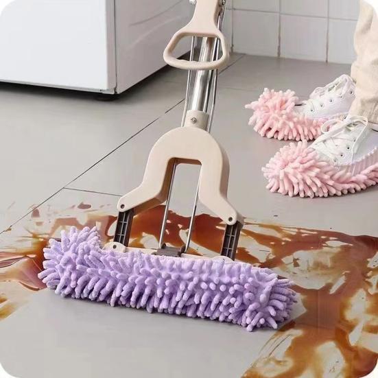 2 Pairs Lazy Shoe Cover Strong Dust Absorption Easy To Carry Elastic Wear-Resistant Foot Mops Floor Cleaning Tool