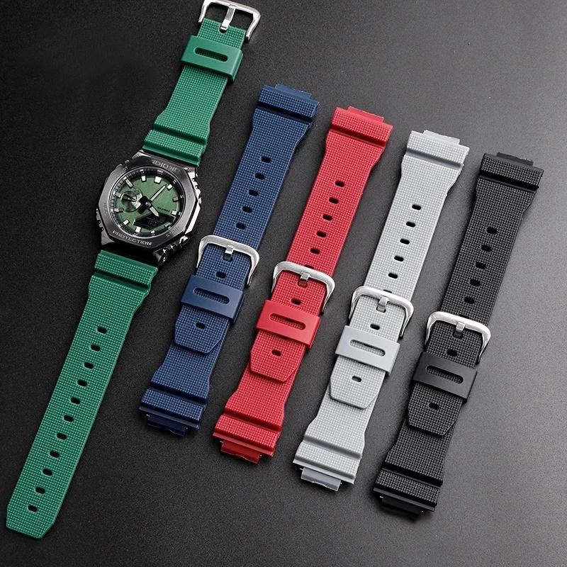 Prémiový gumový řemínek k hodinkám Pro Casio G-Shock GM2100 GA2100 DW5600GM GA 2100 DW6900 silikonové řemínky doplňky 16mm